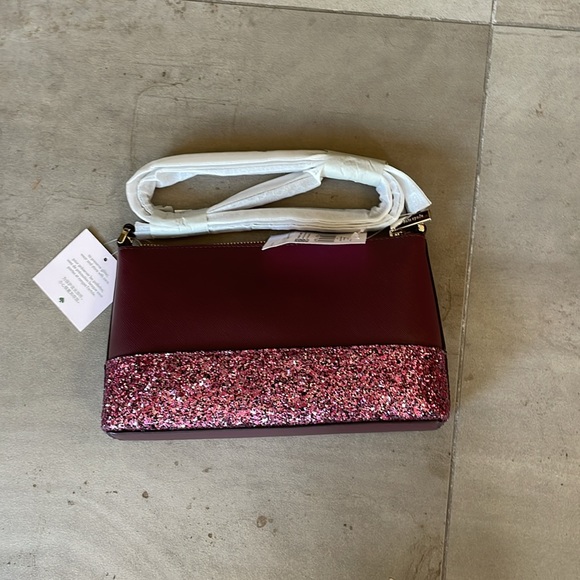 Kate Spade Burgundy Glitter Crossbody Bag - Picture 3 of 5